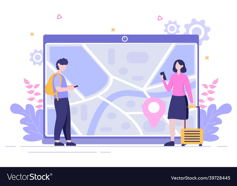Gps navigation map and compass on location search