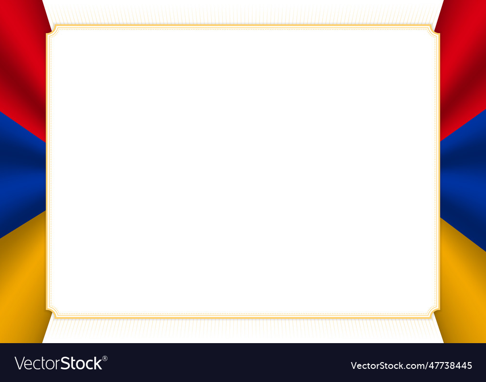 Horizontal frame and border with armenia flag Vector Image Horizontal frame and border with armenia flag
