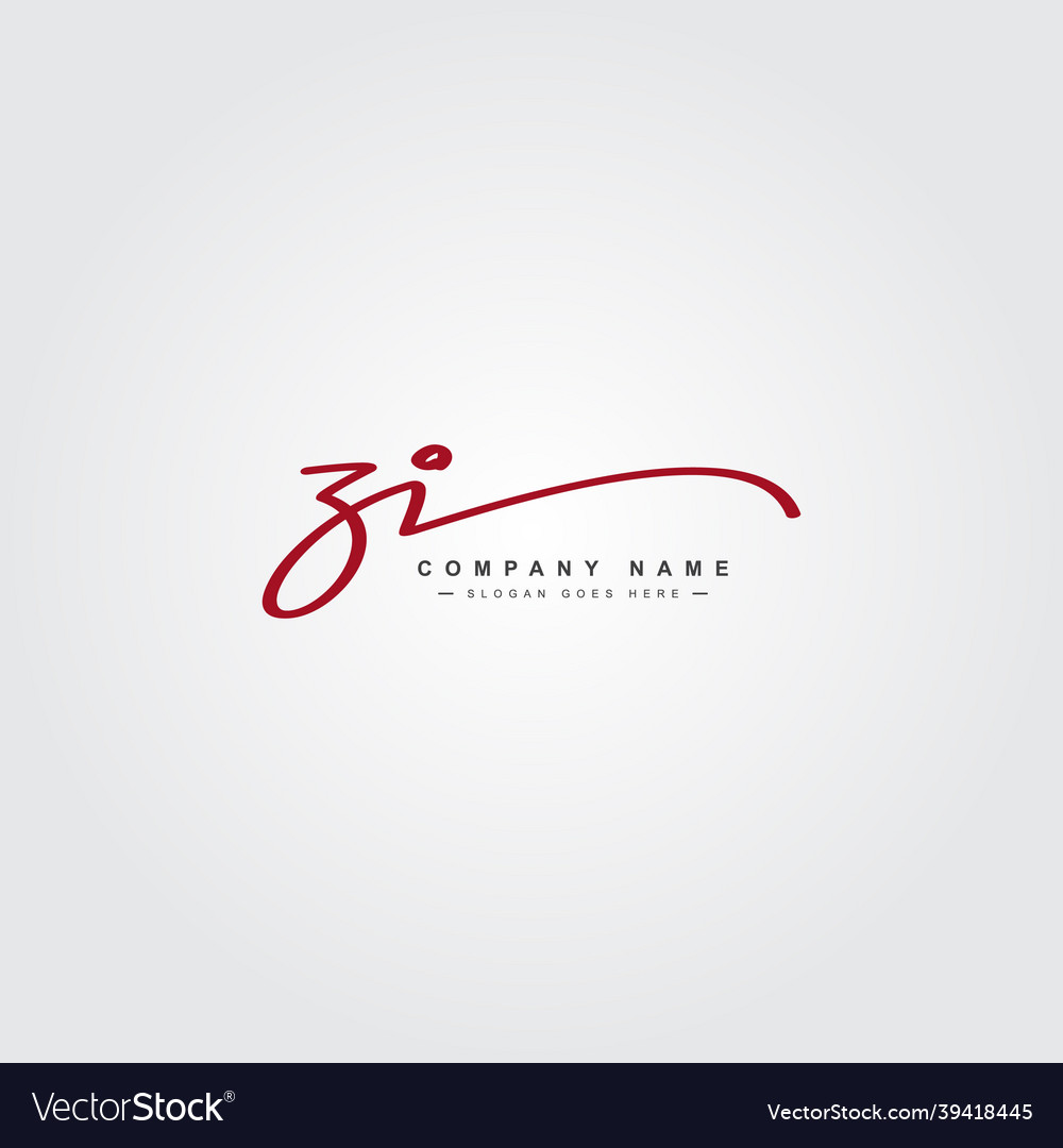 initial-letter-zi-logo-handwritten-signature-vector-image