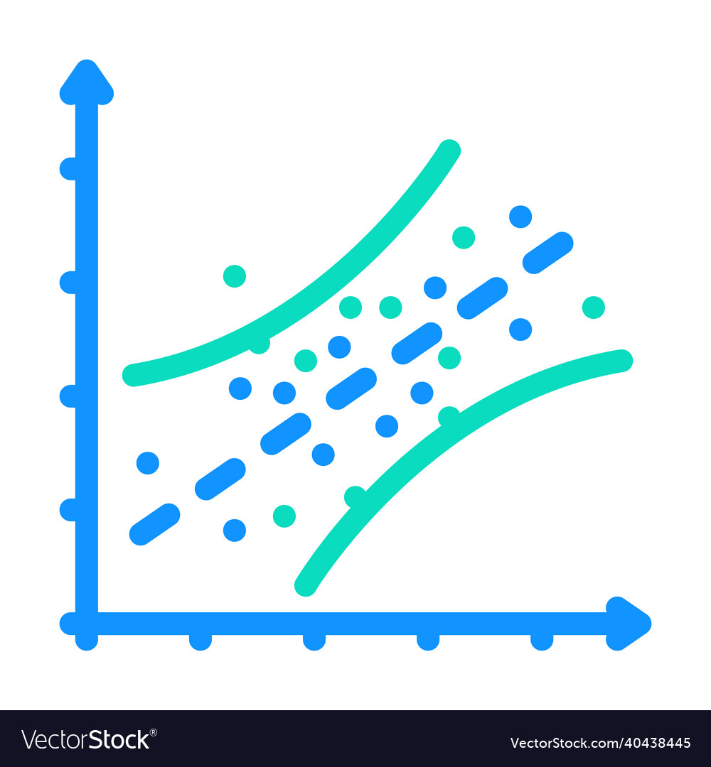 Linear regression color icon vector image Linear regression color icon