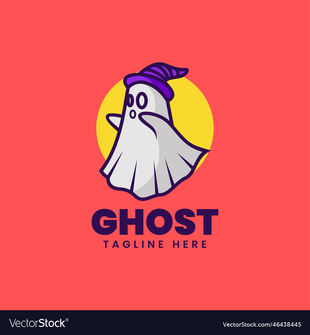 Logo Ghost Mascot Cartoon Style Royalty Free Vector Image