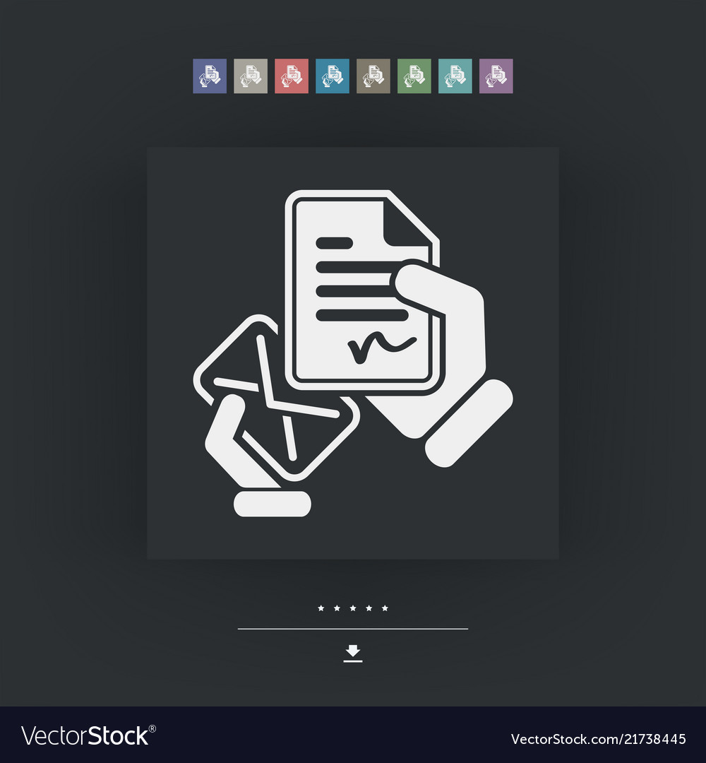 Mail with a signed document vector image Mail with a signed document