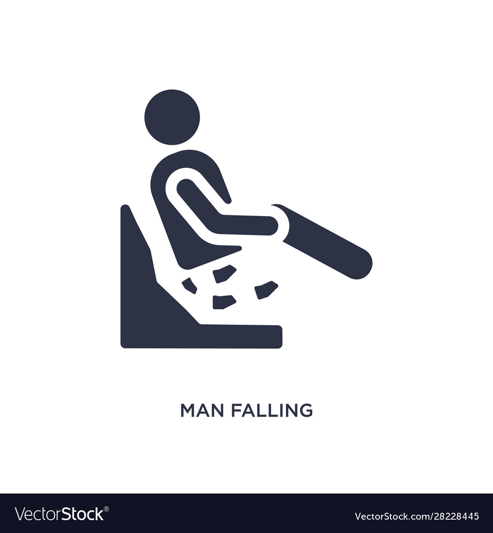 Man falling icon on white background simple vector image Man falling icon on white background simple