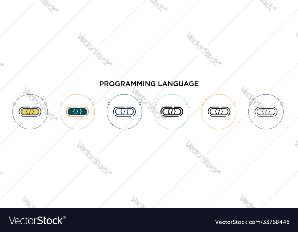 Programming language icon in filled thin line
