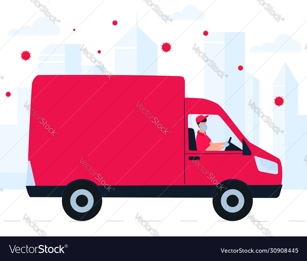 Safe delivery during coronavirus covid19 Vector Image