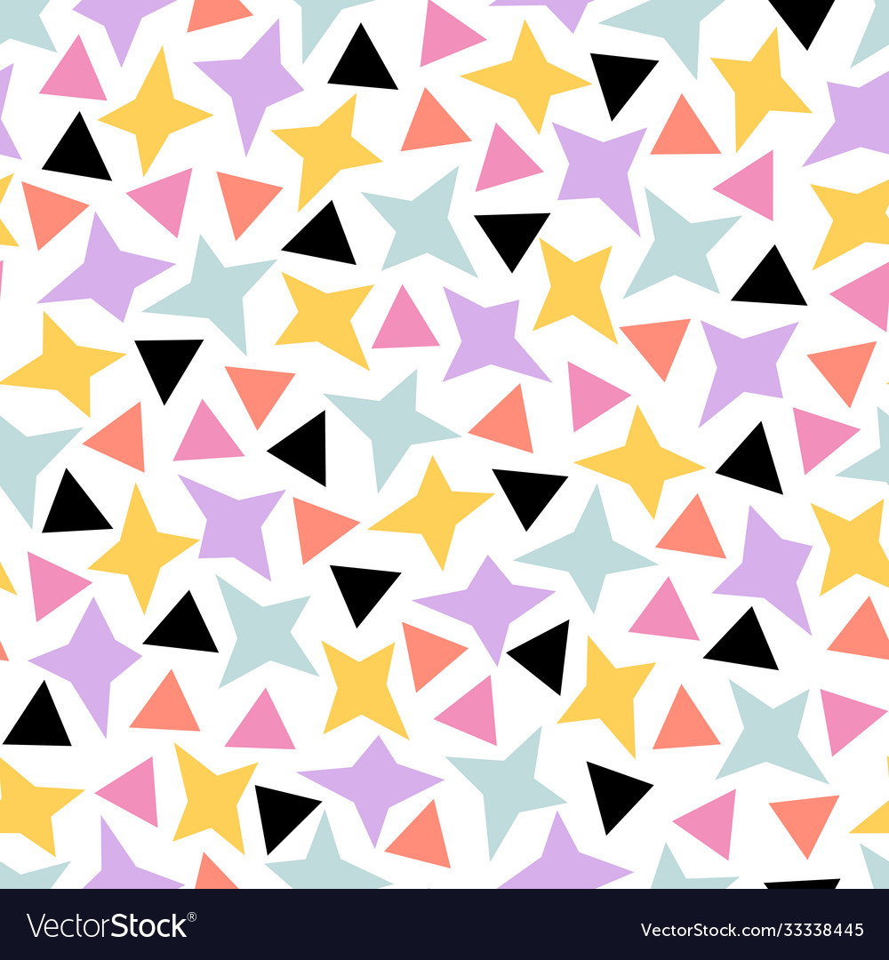 Seamless pattern with colorful stars