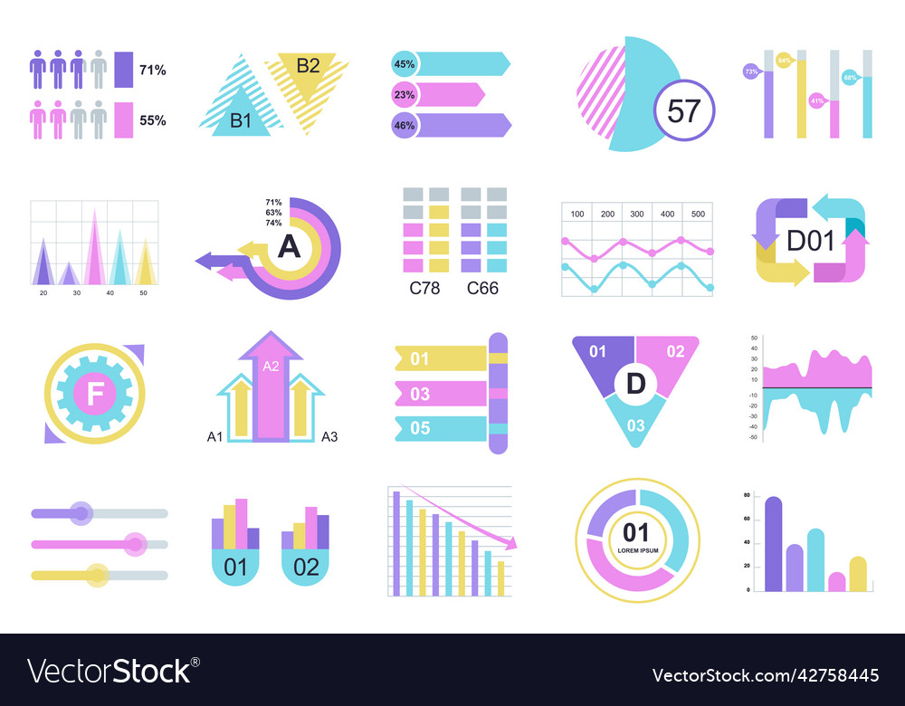 Set of infographic elements data visualization Vector Image