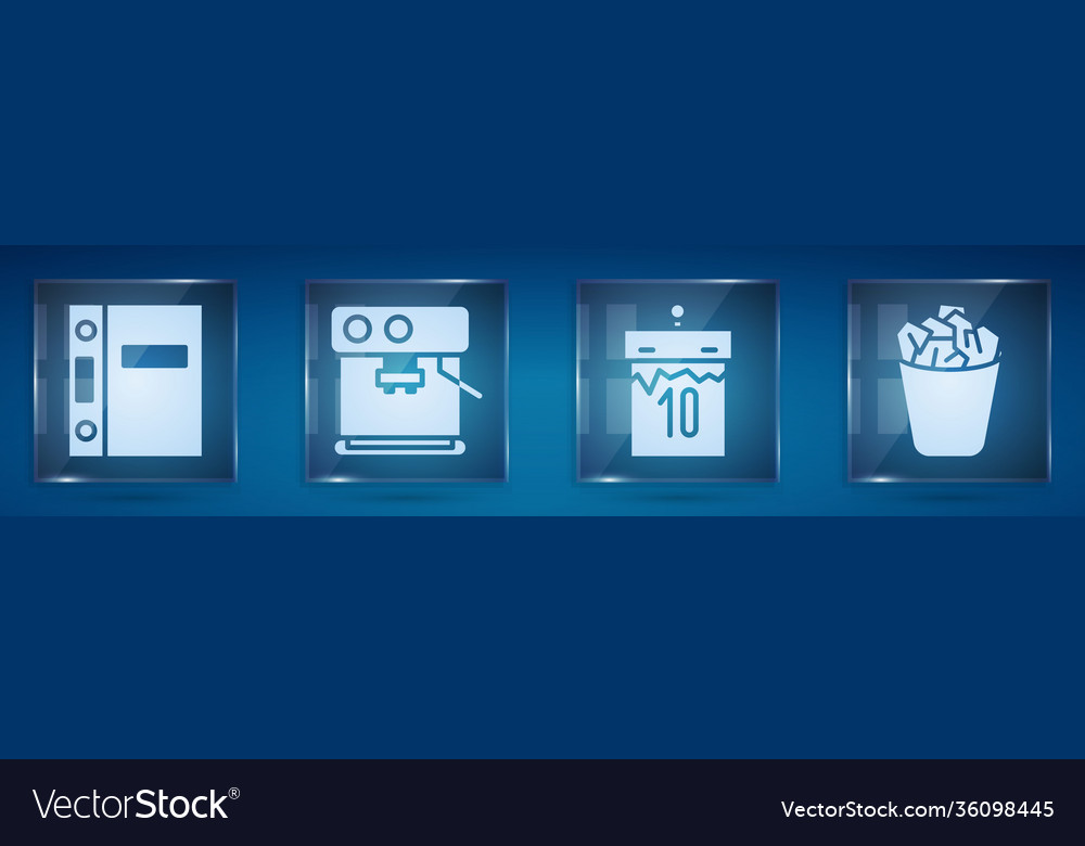 Set office folders coffee machine calendar