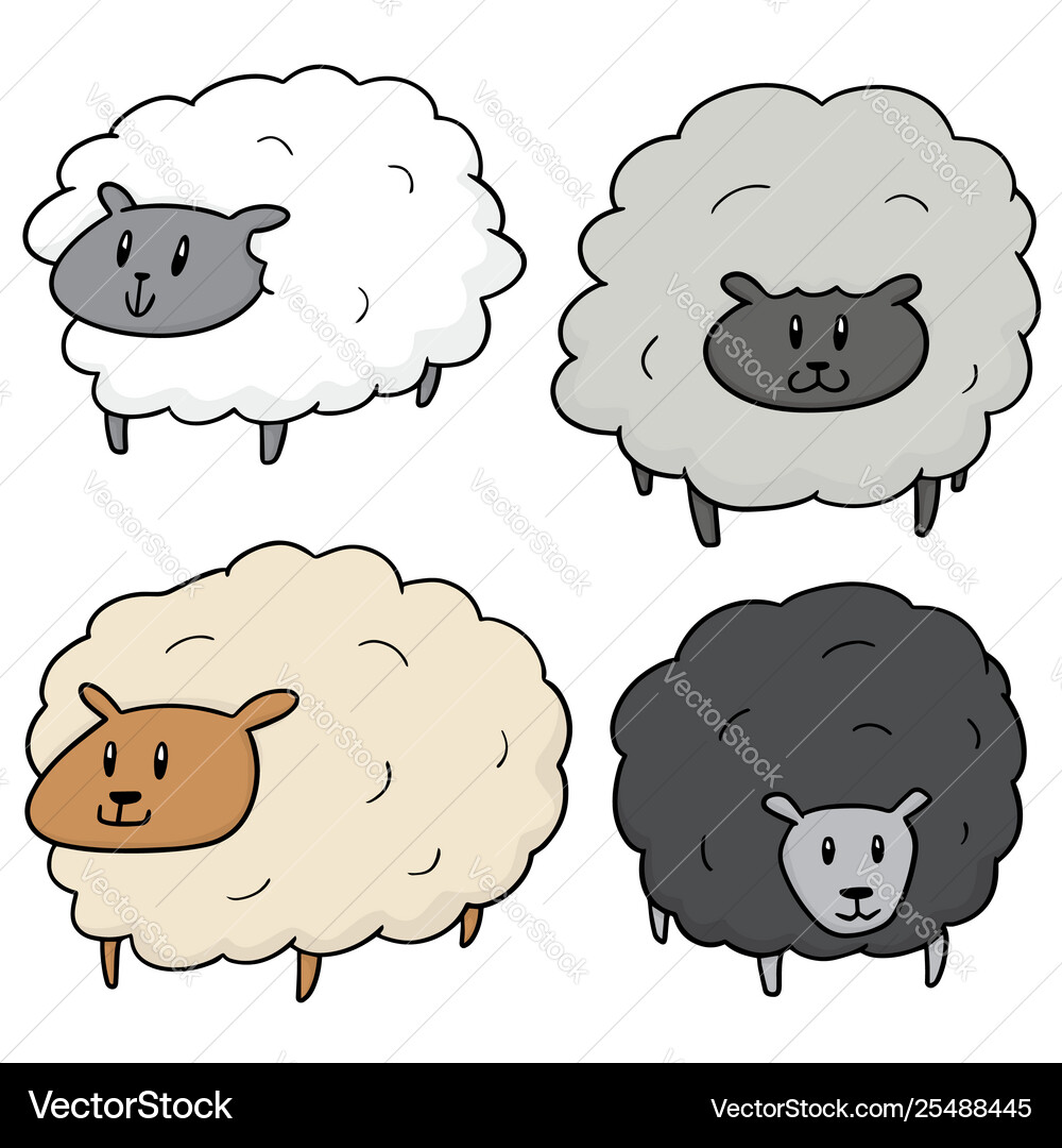 Set sheep Royalty Free Vector Image - VectorStock
