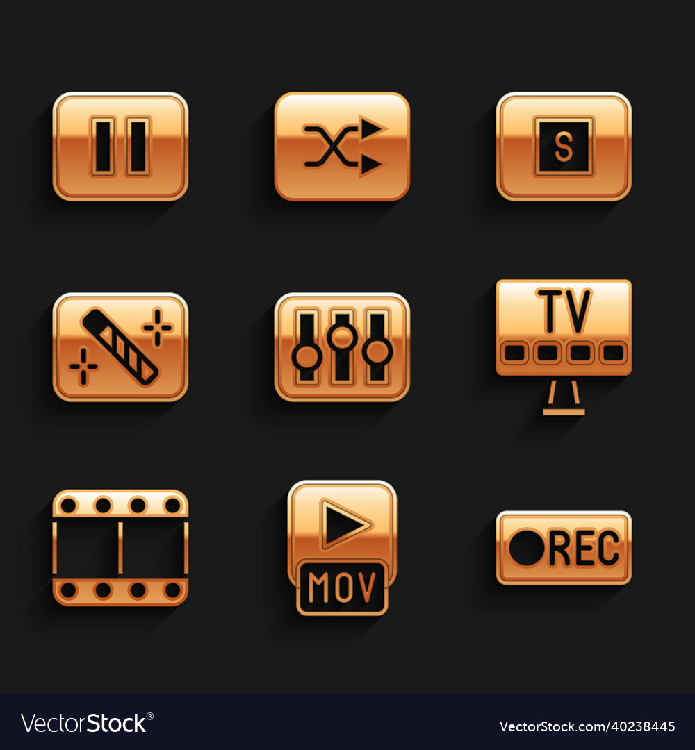 Set sound mixer controller mov file record vector image Set sound mixer controller mov file record