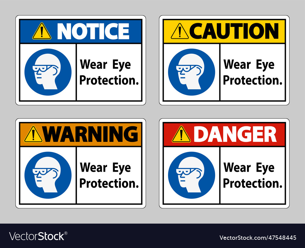 Sign wear eye protection on white background Vector Image