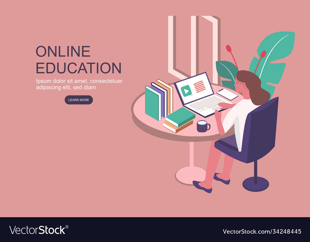 Student character study at computer