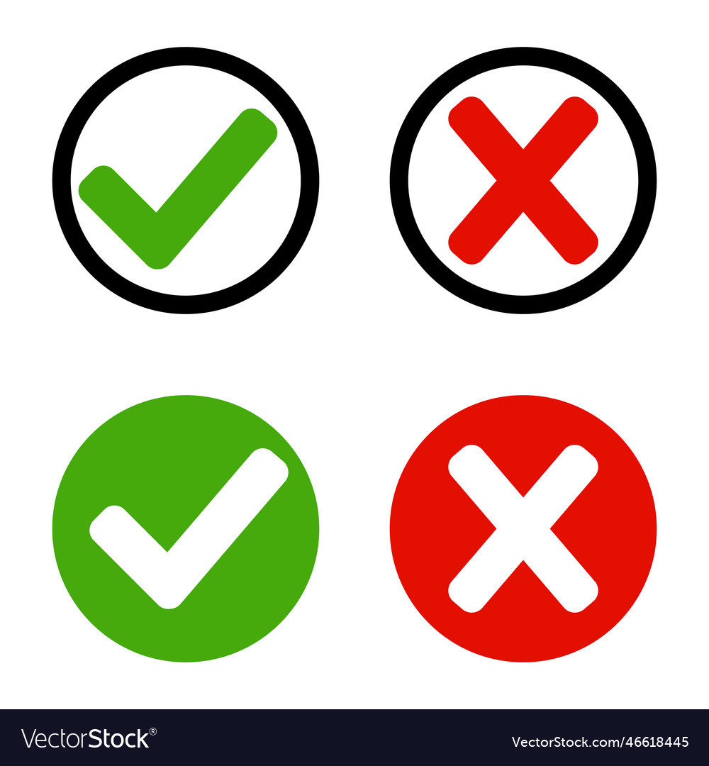 Truth and falsehood icon in a circle check mark