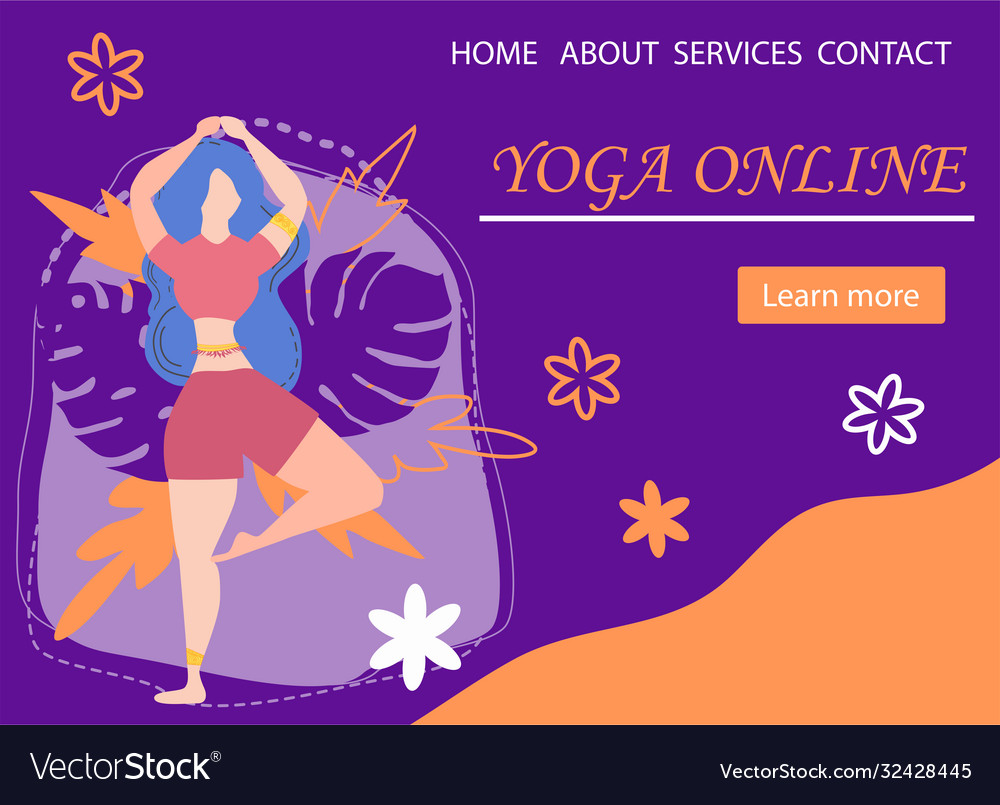 Website banner design for yoga studio promotion Vector Image