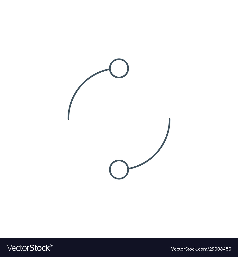 Cyclic rotation linear icon two circles instead