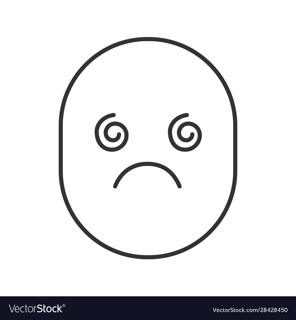 Dizzy smile linear icon