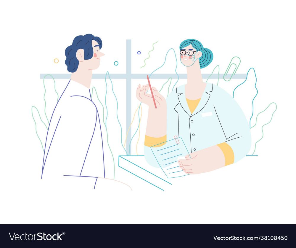 Doctor and patients - medical insurance Vector Image Doctor and patients - medical insurance