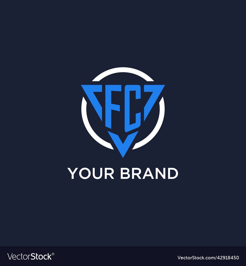 Fc monogram logo with triangle shape and circle Vector Image Fc monogram logo with triangle shape and circle