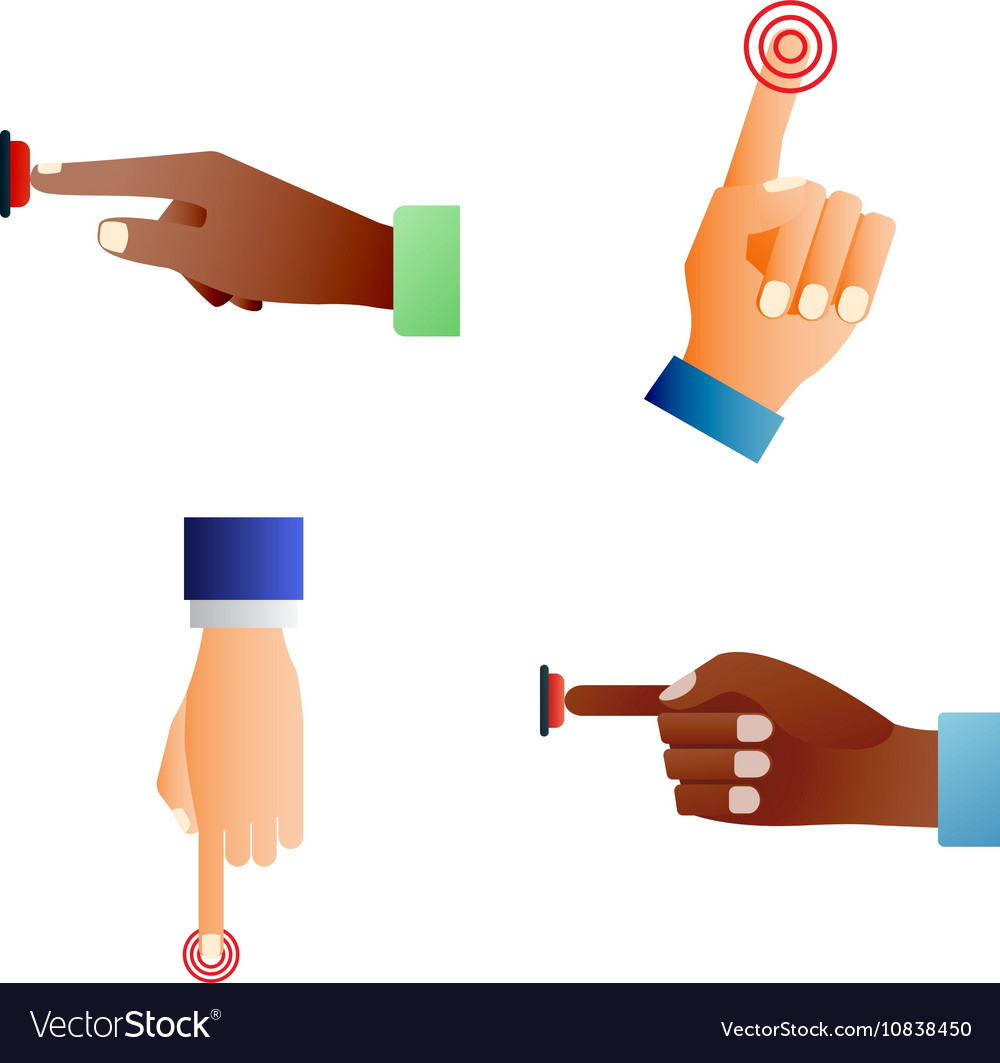 Finger Press Button Icon Set
