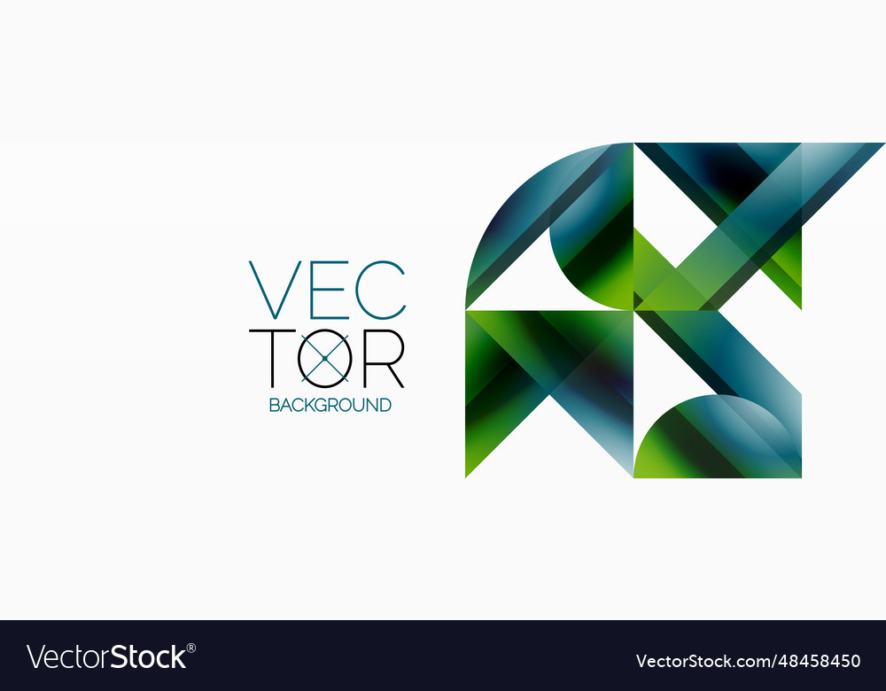 Gradient color triangles and circles on white