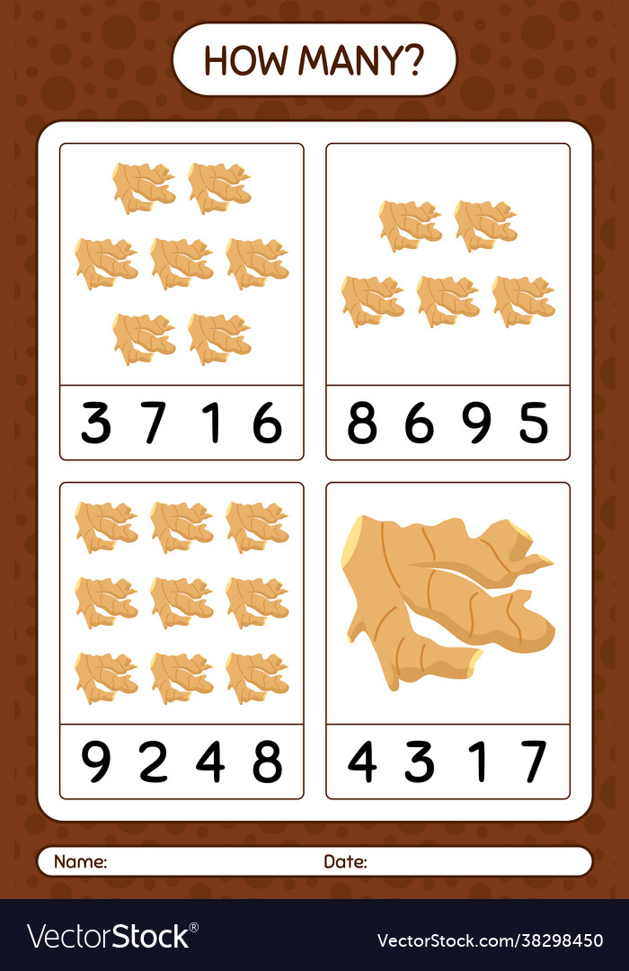 How many counting game with ginger worksheet