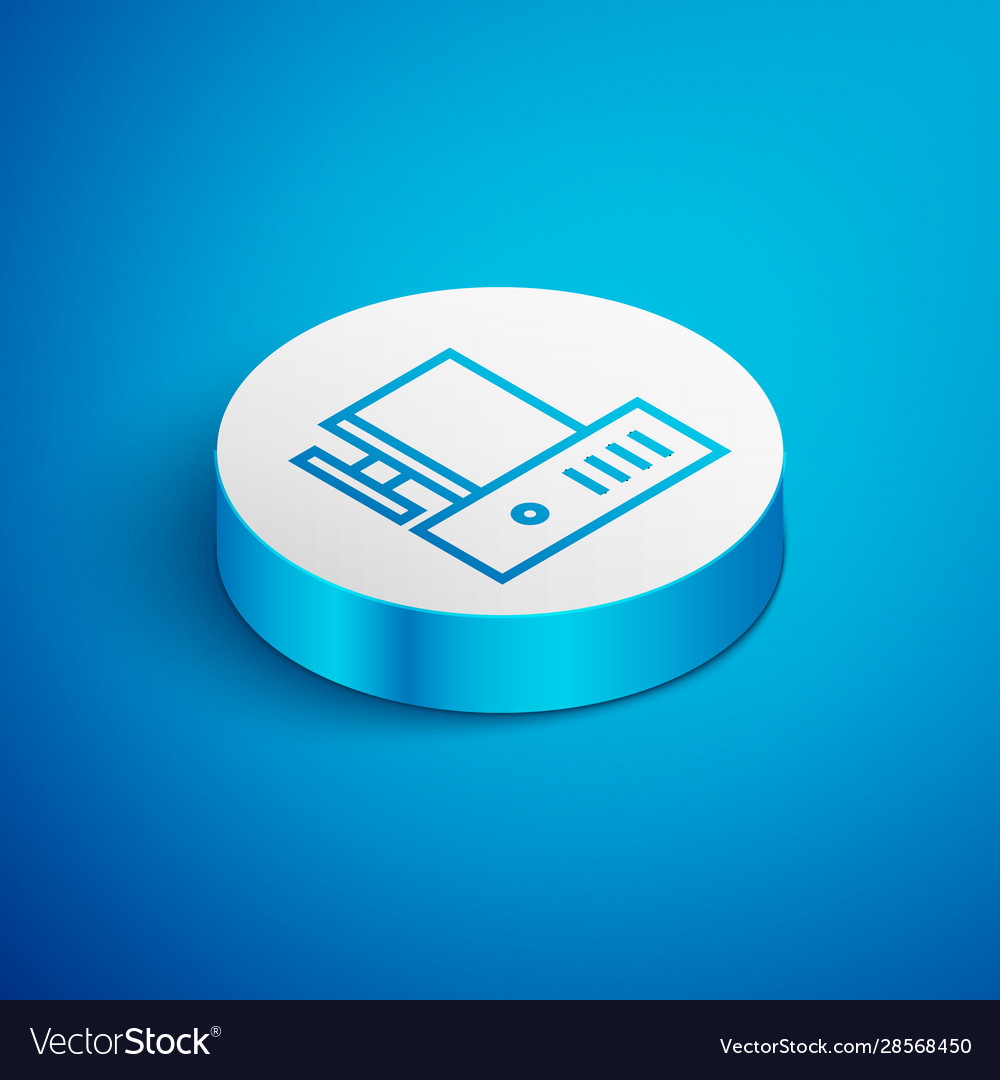 Isometric line computer monitor icon isolated Vector Image Isometric line computer monitor icon isolated