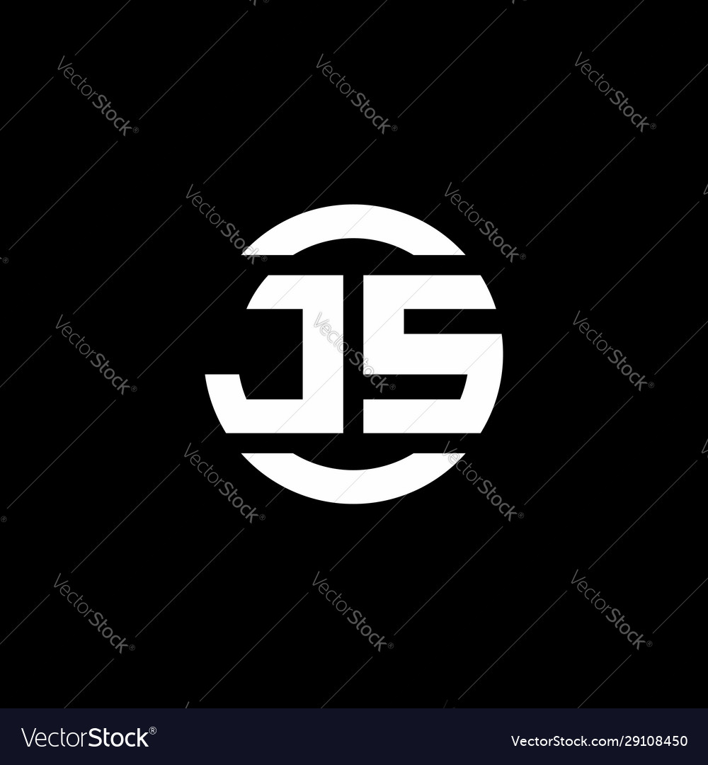 Js logo monogram isolated on circle element