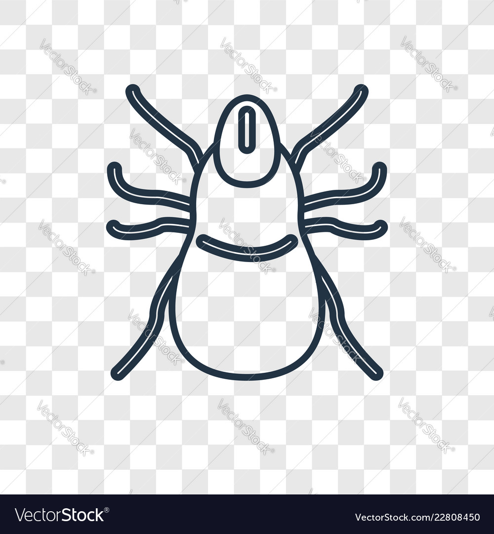 Mite concept linear icon isolated on transparent vector image Mite concept linear icon isolated on transparent