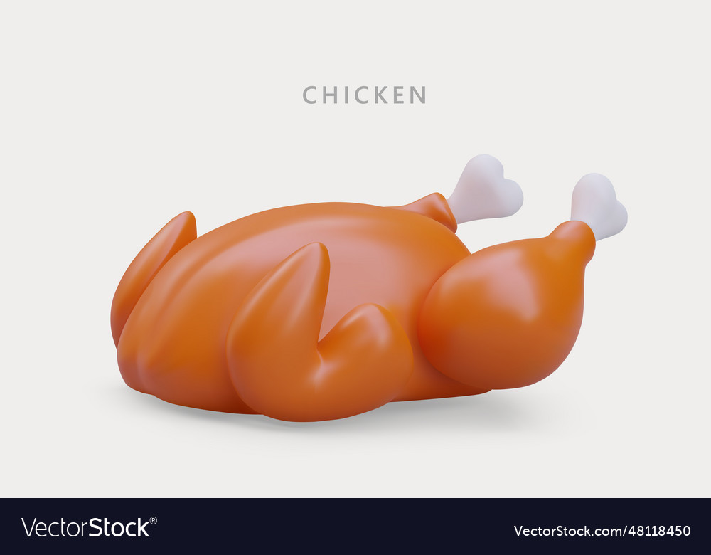 Realistic grilled chicken baked bird with crispy Vector Image Realistic grilled chicken baked bird with crispy