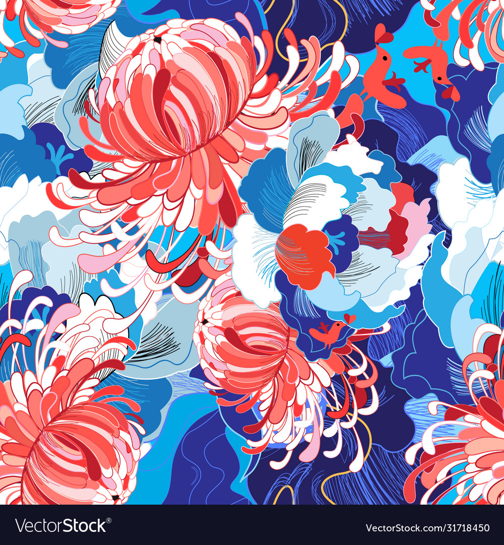 Seamless Bright Floral Pattern Royalty Free Vector Image