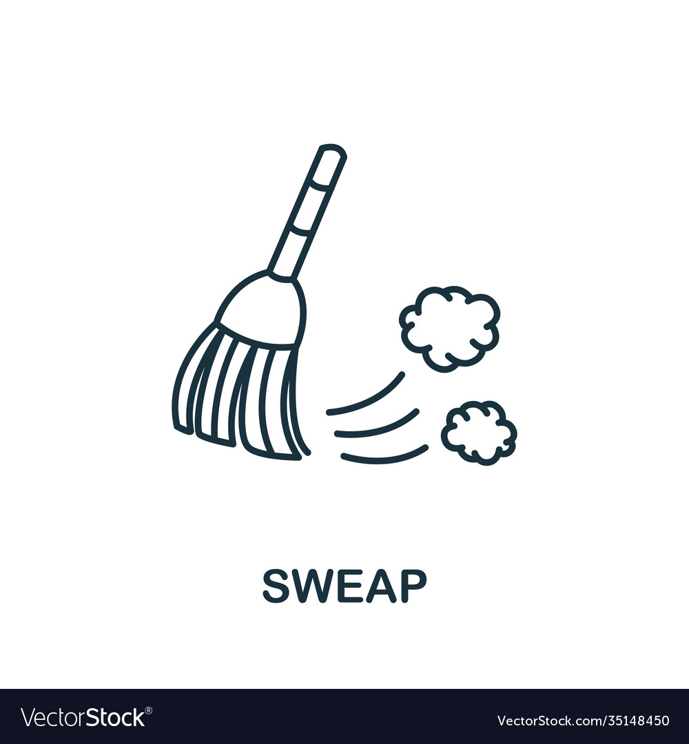 Sweep icon from cleaning collection simple line