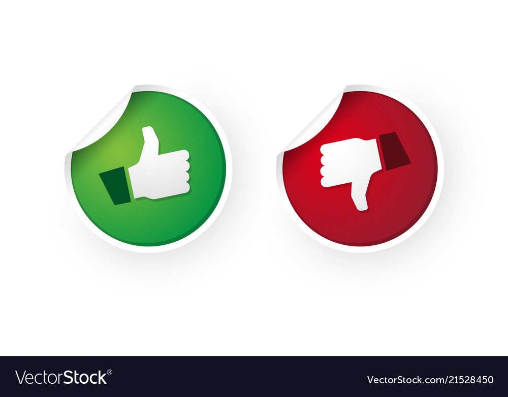 Thumbs Up And Down Icon Stickers Royalty Free Vector Image