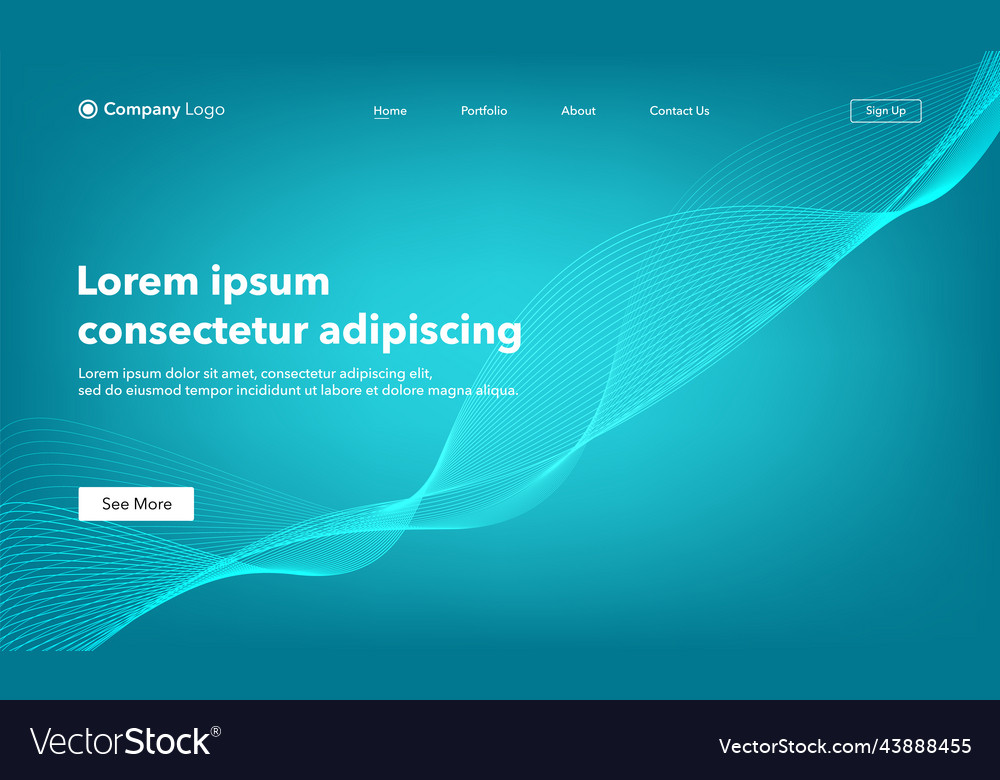 Abstract background website landing page template vector image Abstract background website landing page template