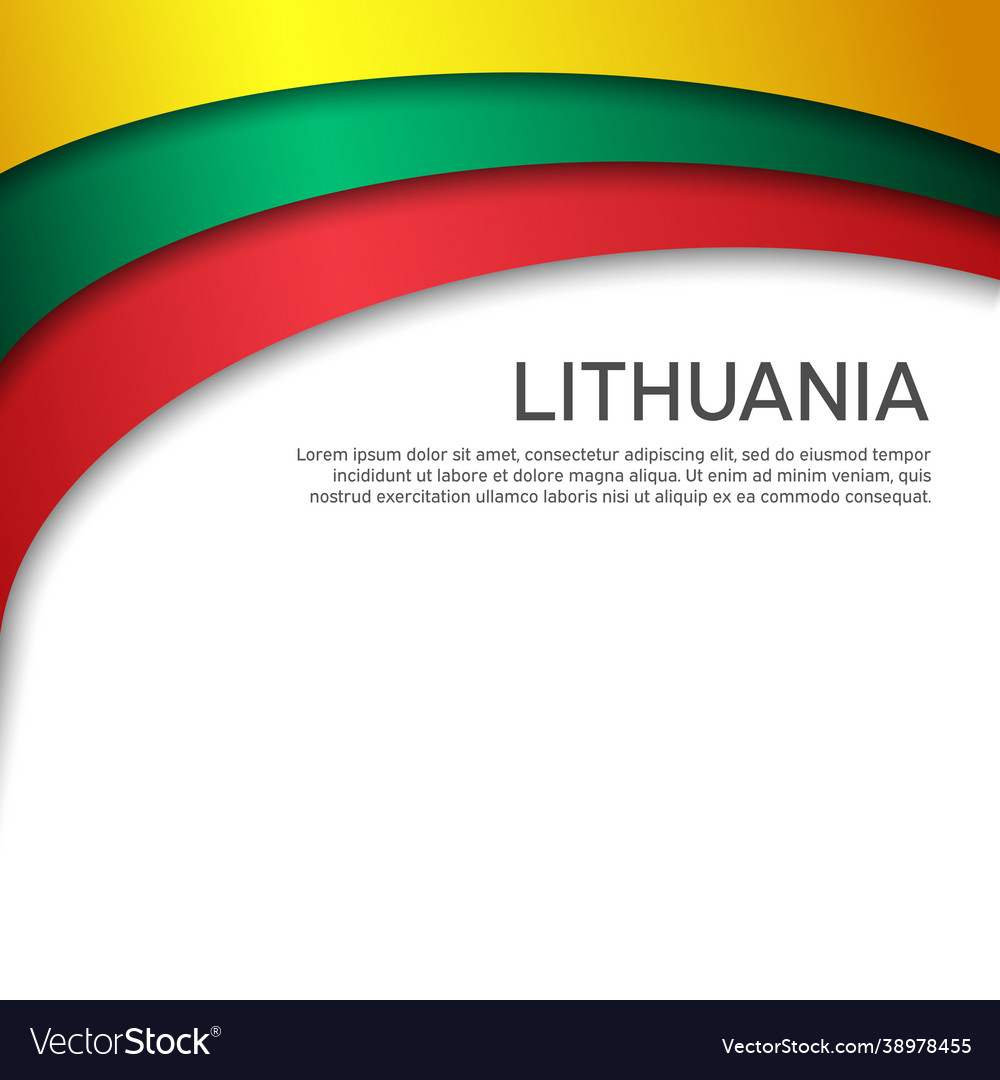 Abstract waving lithuania flag paper cut style