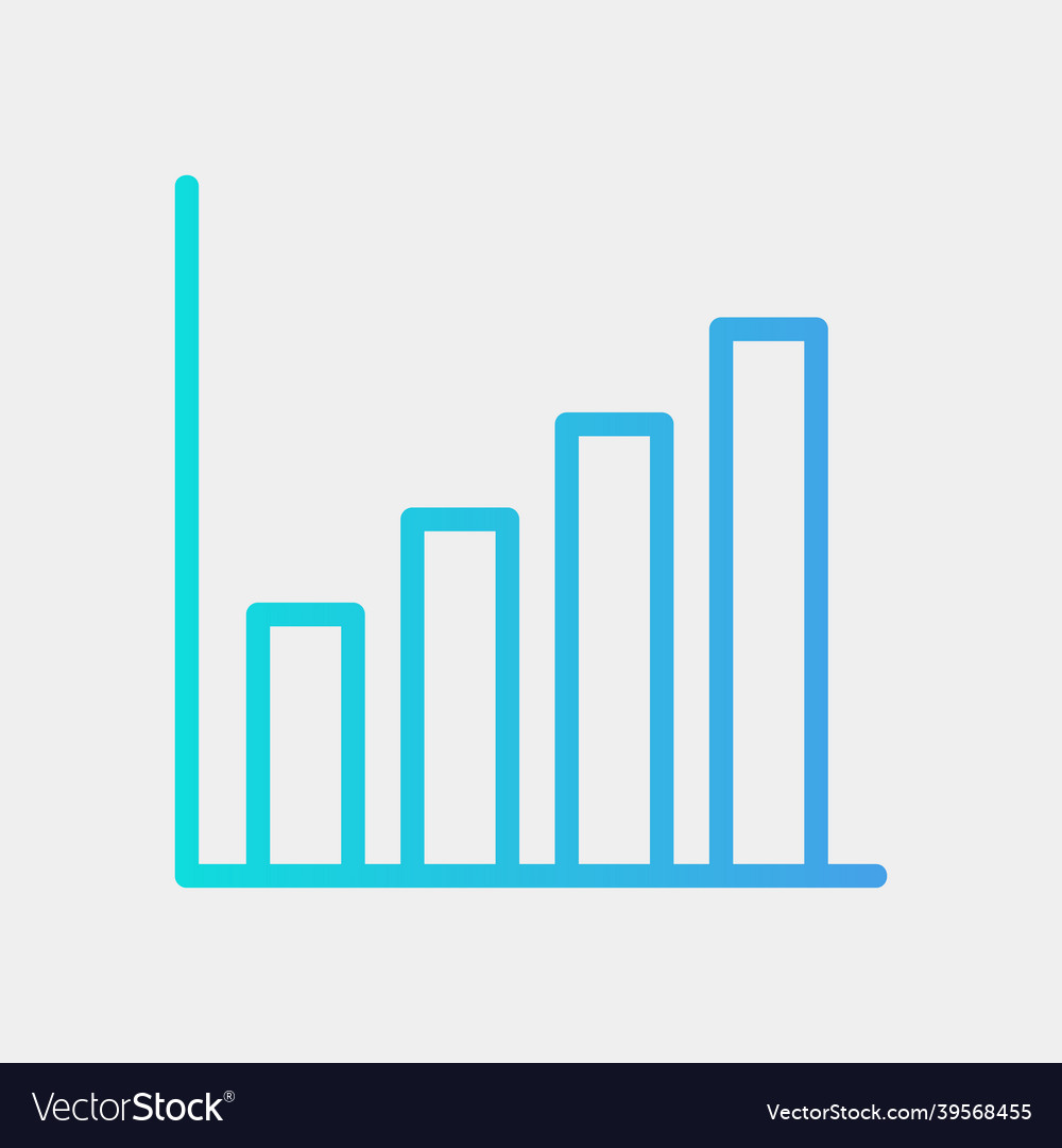 Bar chart icon in gradient style for any projects vector image Bar chart icon in gradient style for any projects