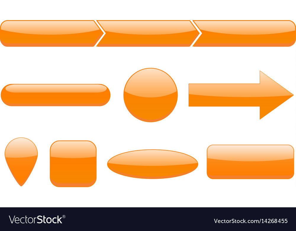 Buttons set orange web icons