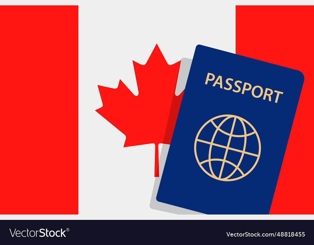 Canada passport canadian flag background Vector Image