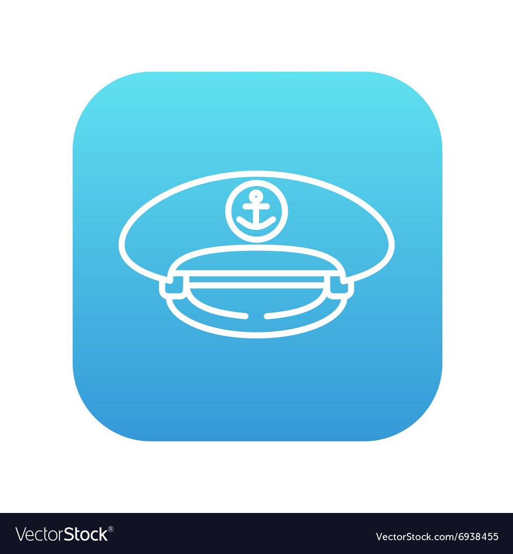 Captain peaked cap line icon Royalty Free Vector Image