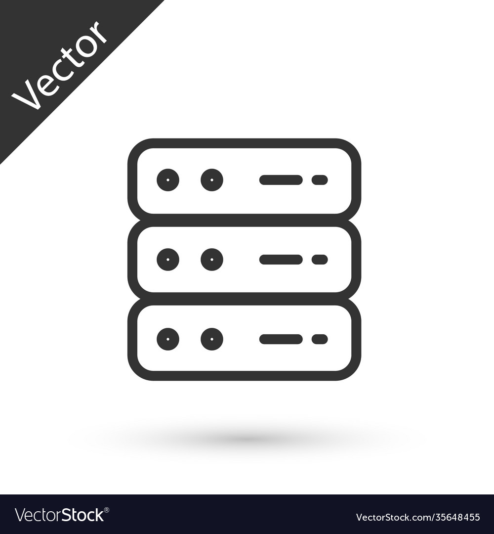 Grey server data web hosting icon isolated vector image Grey server data web hosting icon isolated