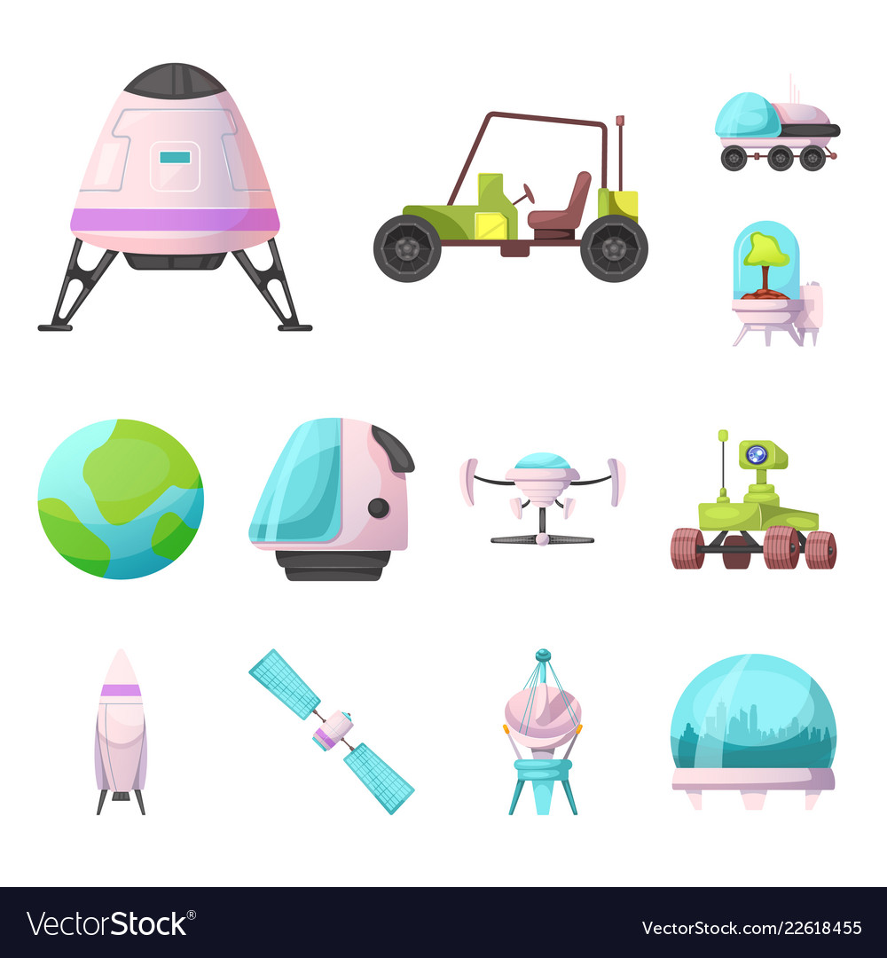 Isolated object of mars and space logo collection