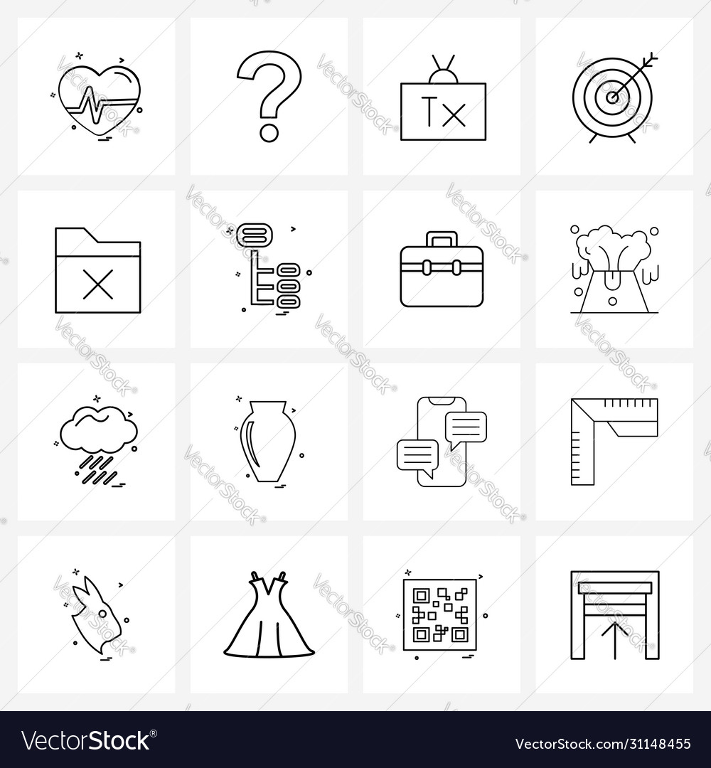 Isolated symbols set 16 simple line icons