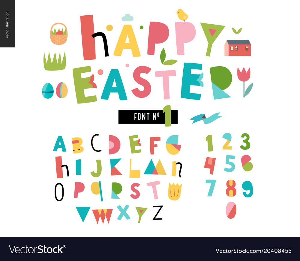 Kids flat alphabet set