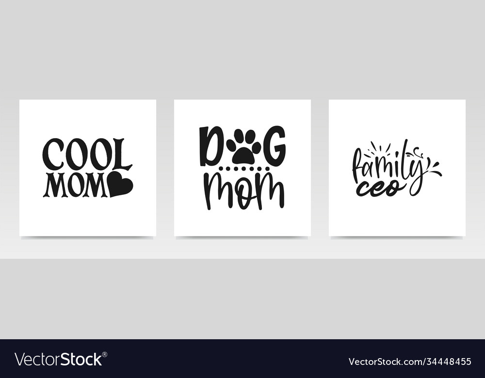 Mothers day quotes letter typography set