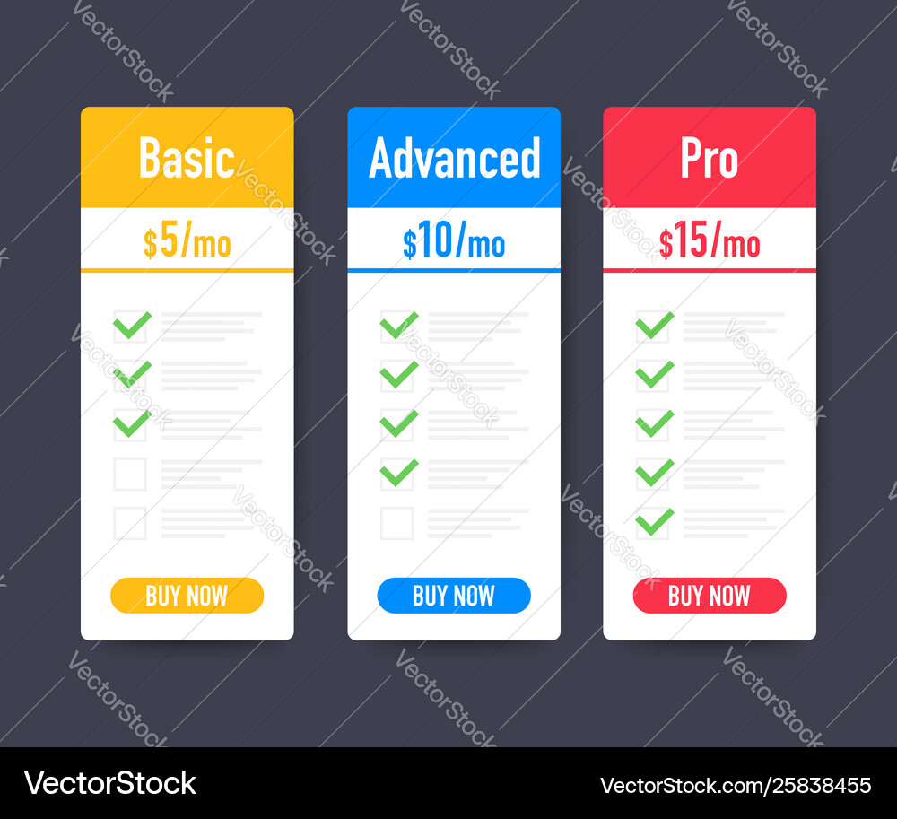 Set Clean Price List Three Banners With Royalty Free Vector