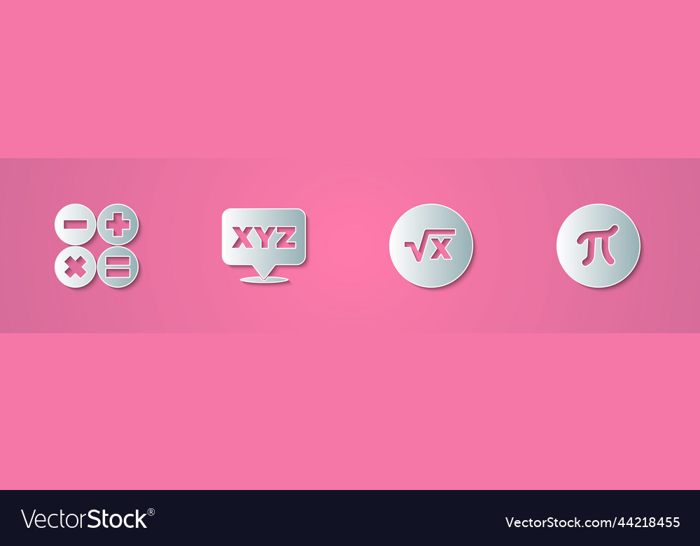 Set paper cut calculator xyz coordinate system Vector Image Set paper cut calculator xyz coordinate system