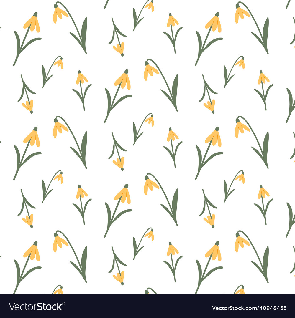 Spring pattern with snowdrops vector image Spring pattern with snowdrops