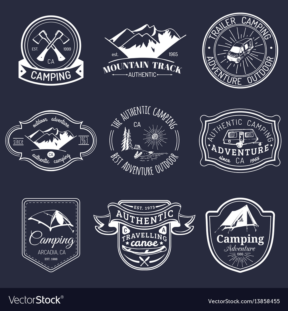 Vintage Camping Emblems & Badges