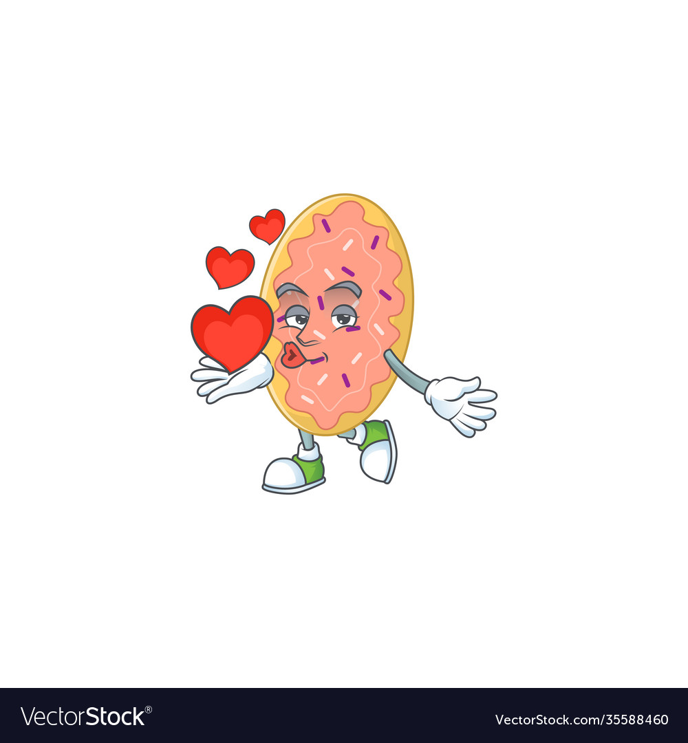 A gorgeous caricature design bread with red hearts