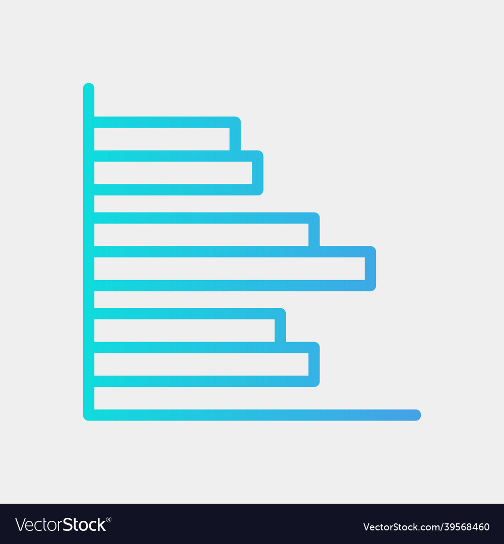 Bar chart icon in gradient style for any projects vector image Bar chart icon in gradient style for any projects