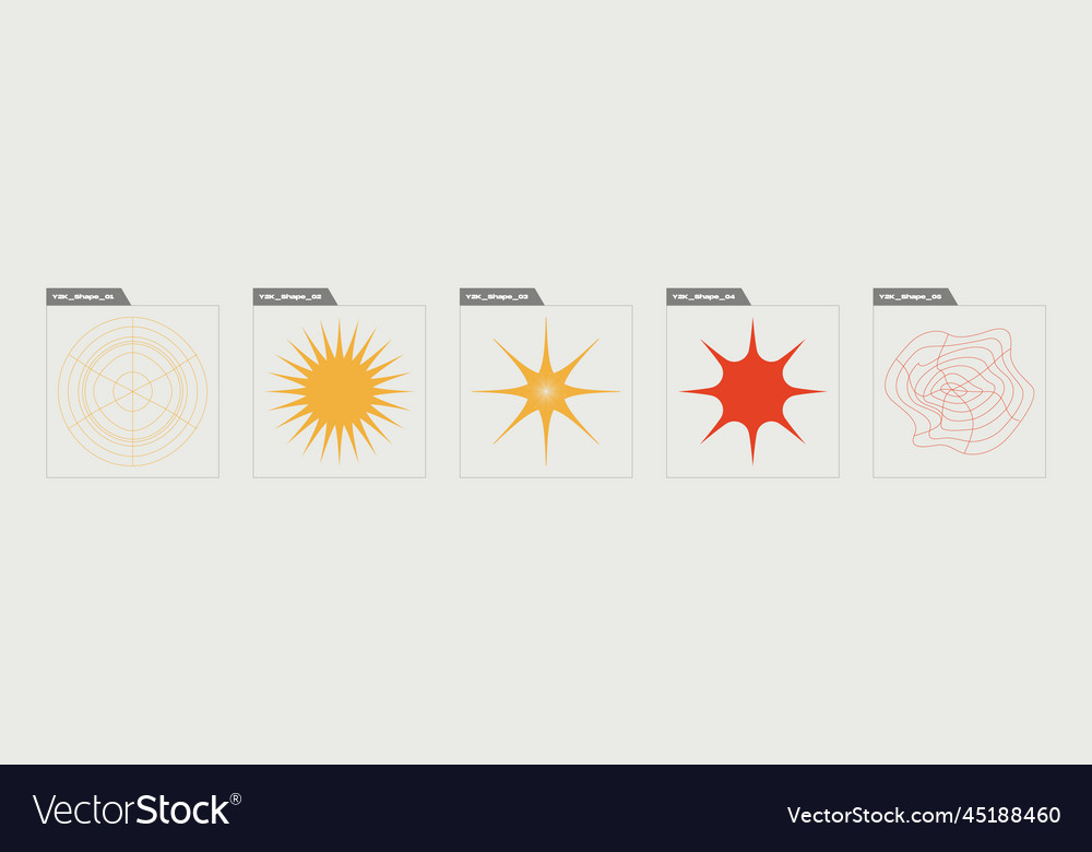 Brutalism shapes large set of retro objects Vector Image Brutalism shapes large set of retro objects
